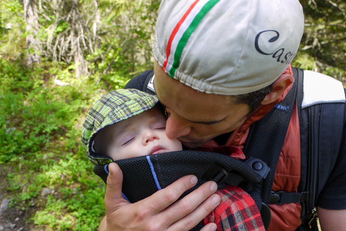 Lawrence with his son Julian in Glacier, 2011