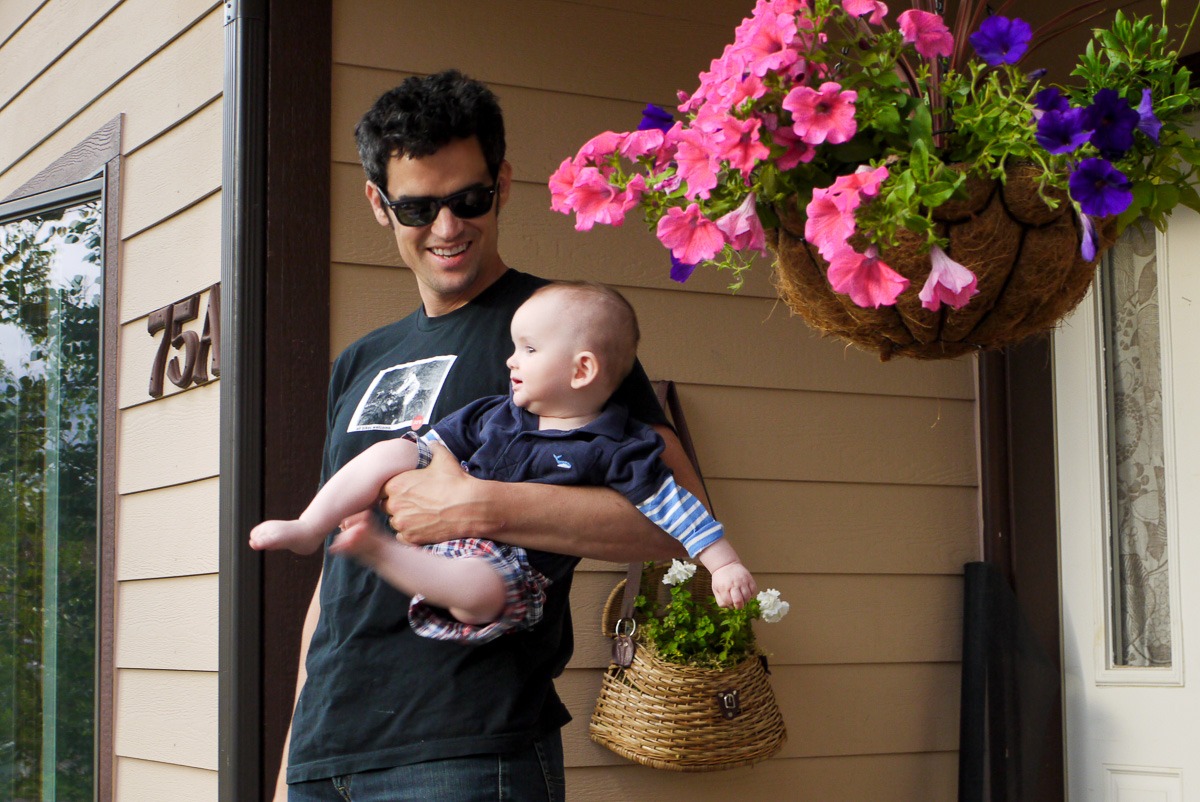 Lawrence with his son Julian at their home in Whitefish, MT, 2011